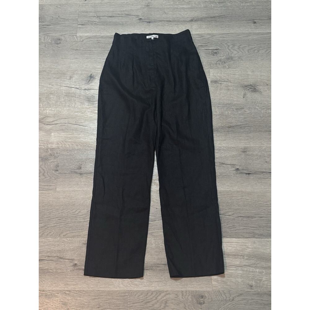 Reformation Black Wide Leg Linen Pants